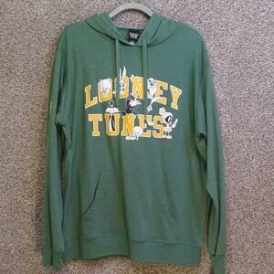 New Looney Tunes Green Hoodie Size L